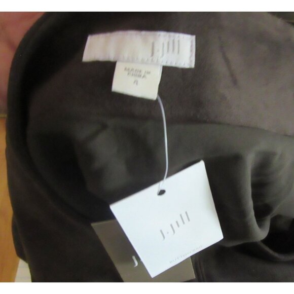 New w Tags, J. Jill Walnut Brown Suede Feel Mini Skirt w Side Zip, Size 4 - Picture 6 of 6